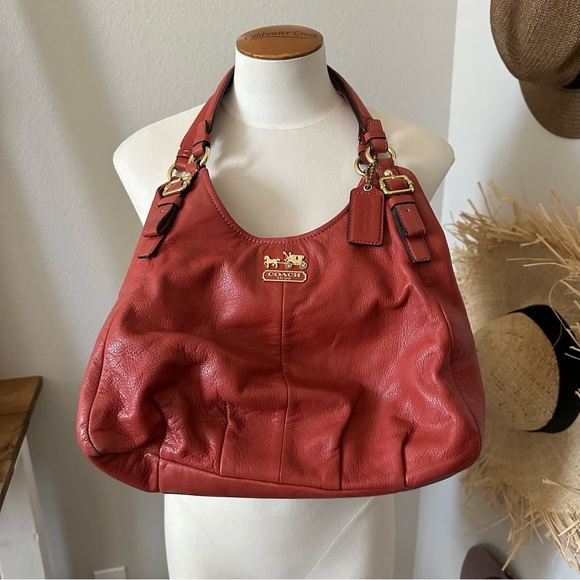 Rust Red Coach Satchel Purse - Picture 1 of 8